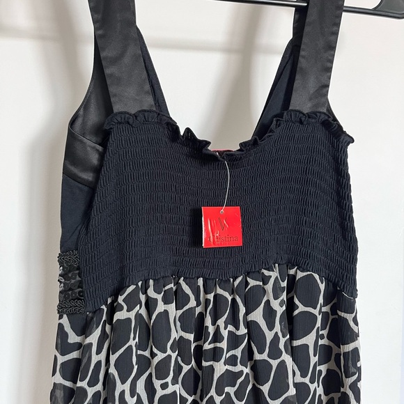 CRISTINA SIZE SMALL Sequin animal print Black dress embroidered embellished NEW - Picture 4 of 8